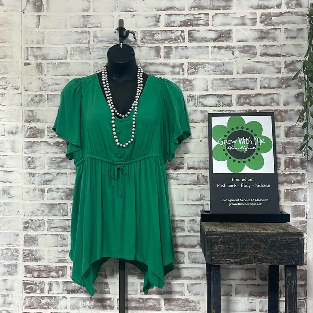 torrid Emerald Green Flutter Sleeve Tunic Top
